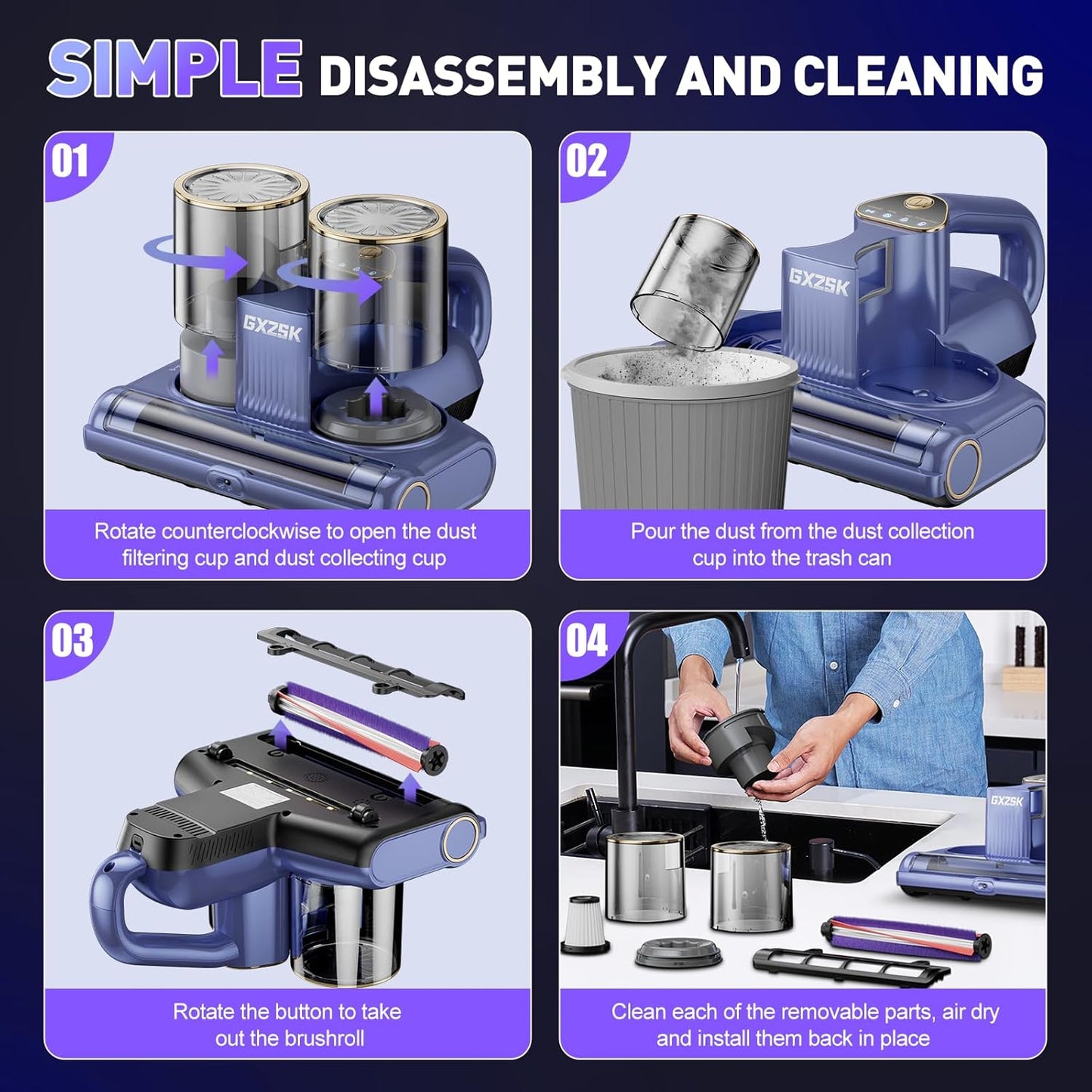 GXZSK mattress vacuum cleaner 16KPA UV-C
GXZSK bed vacuum cleaner with ultrasonic technology
GXZSK dual-cup HEPA mattress vacuum
GXZSK fabric and sofa vacuum cleaner
GXZSK high suction mattress vacuum 500W